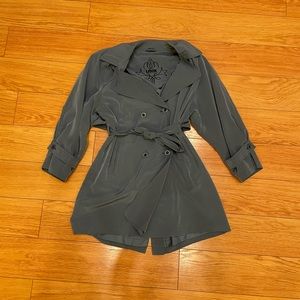 utex | blue drapey trench coat